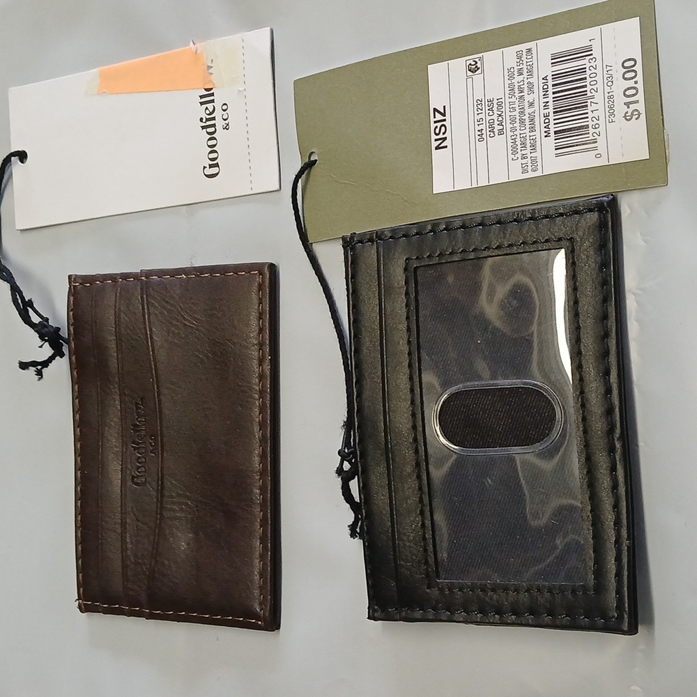Men's leather card wallets 1brown 1 black
